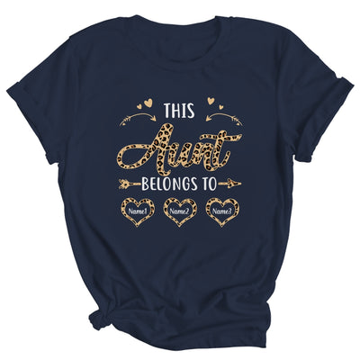 Personalized This Aunt Belongs To Kids Custom Aunt With Kid's Name Leopard For Women Mothers Day Birthday Christmas Shirt & Tank Top | siriusteestore