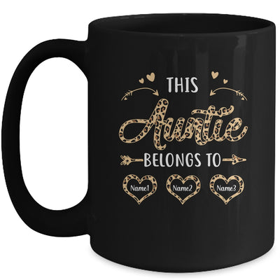 Personalized This Auntie Belongs To Custom Auntie Kids Name Leopard Mothers Day Birthday Christmas Mug | siriusteestore