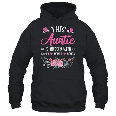 Personalized This Auntie Is Blessed With Kids Custom Auntie Name Flower Mothers Day Birthday Christmas Shirt & Tank Top | siriusteestore
