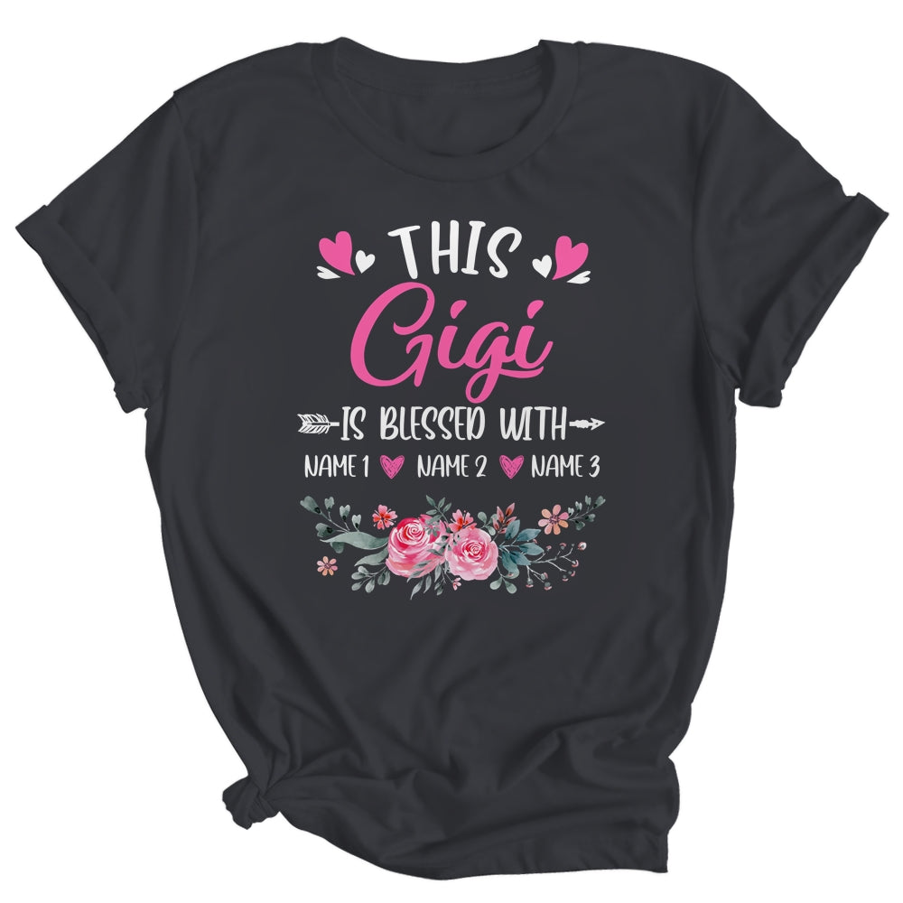 Personalized This Gigi Is Blessed With Kids Custom Gigi Name Flower Mothers Day Birthday Christmas Shirt & Tank Top | siriusteestore