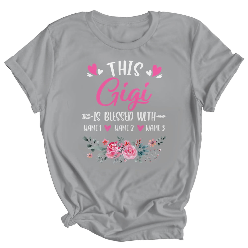 Personalized This Gigi Is Blessed With Kids Custom Gigi Name Flower Mothers Day Birthday Christmas Shirt & Tank Top | siriusteestore