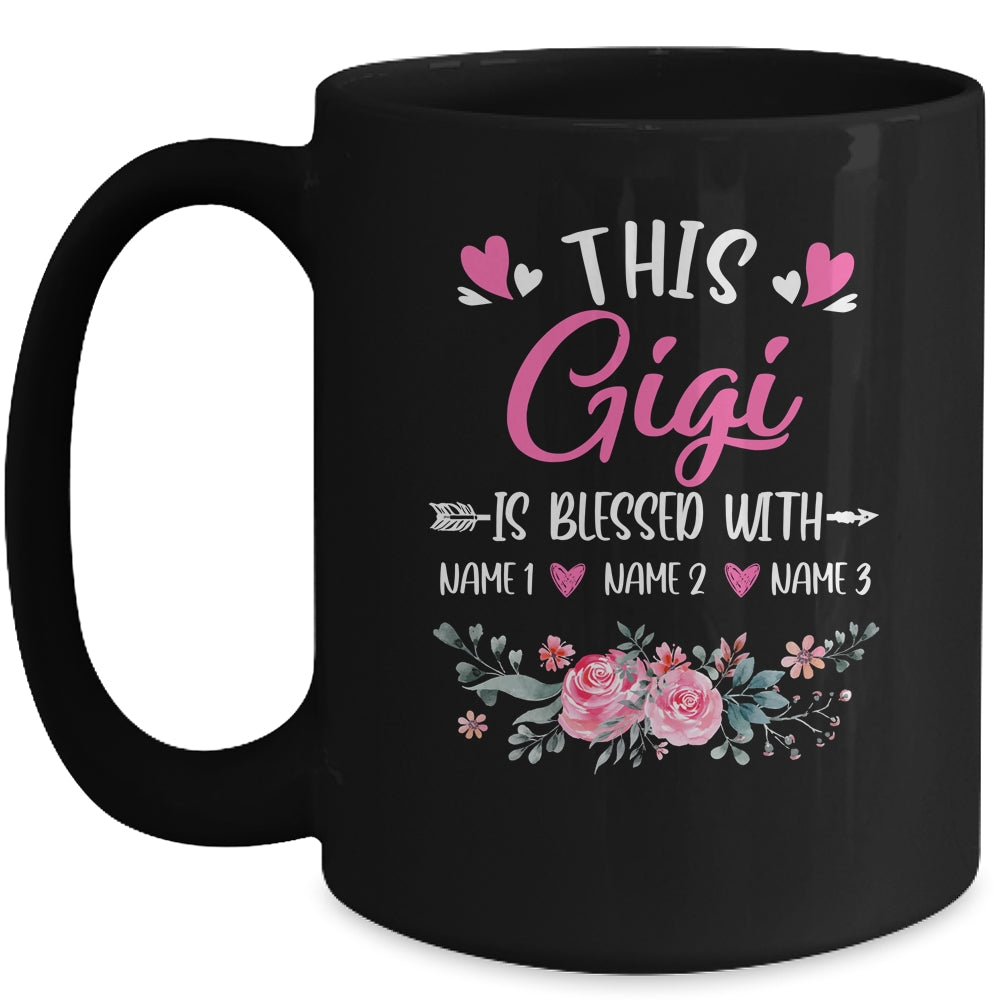 Personalized This Gigi Is Blessed With Kids Custom Gigi Name Flower Mothers Day Birthday Christmas Mug | siriusteestore