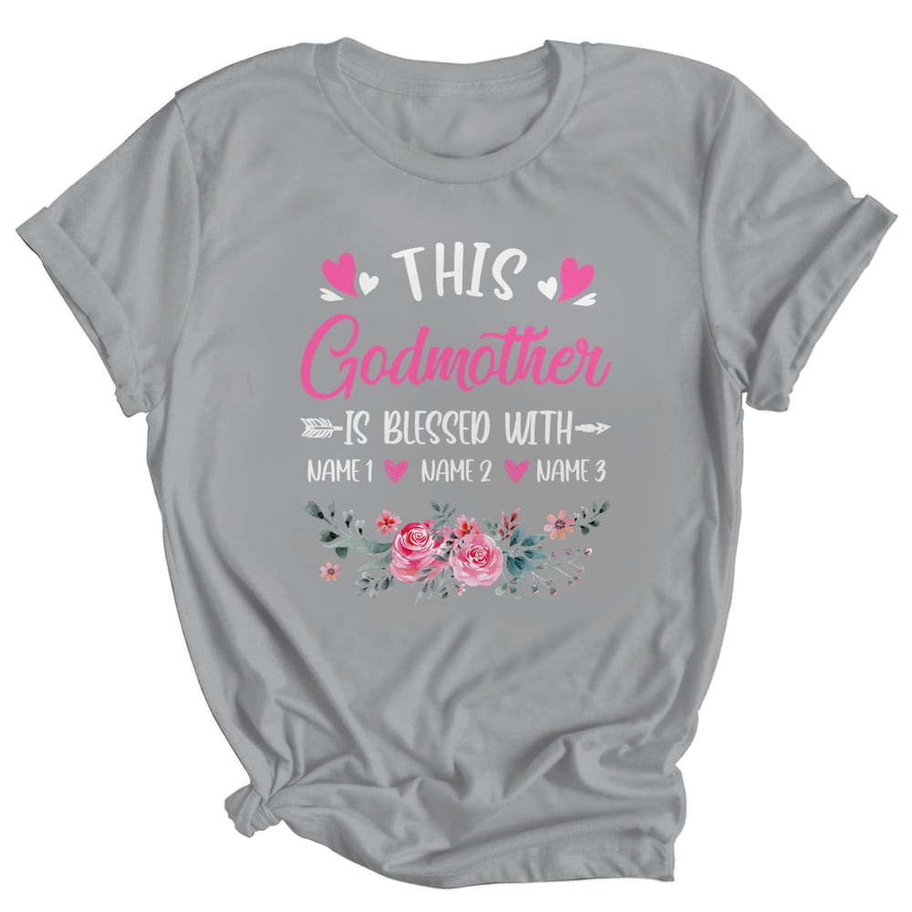 Personalized This Godmother Is Blessed With Kids Custom Godmother Name Flower Mothers Day Birthday Christmas Shirt & Tank Top | siriusteestore