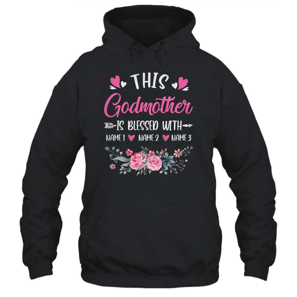 Personalized This Godmother Is Blessed With Kids Custom Godmother Name Flower Mothers Day Birthday Christmas Shirt & Tank Top | siriusteestore