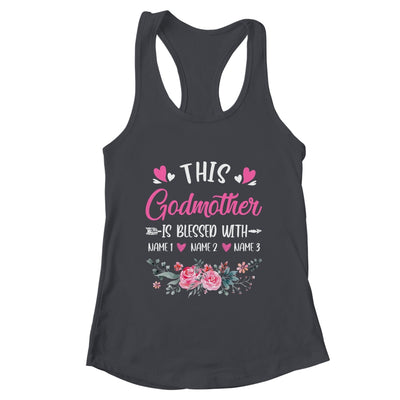 Personalized This Godmother Is Blessed With Kids Custom Godmother Name Flower Mothers Day Birthday Christmas