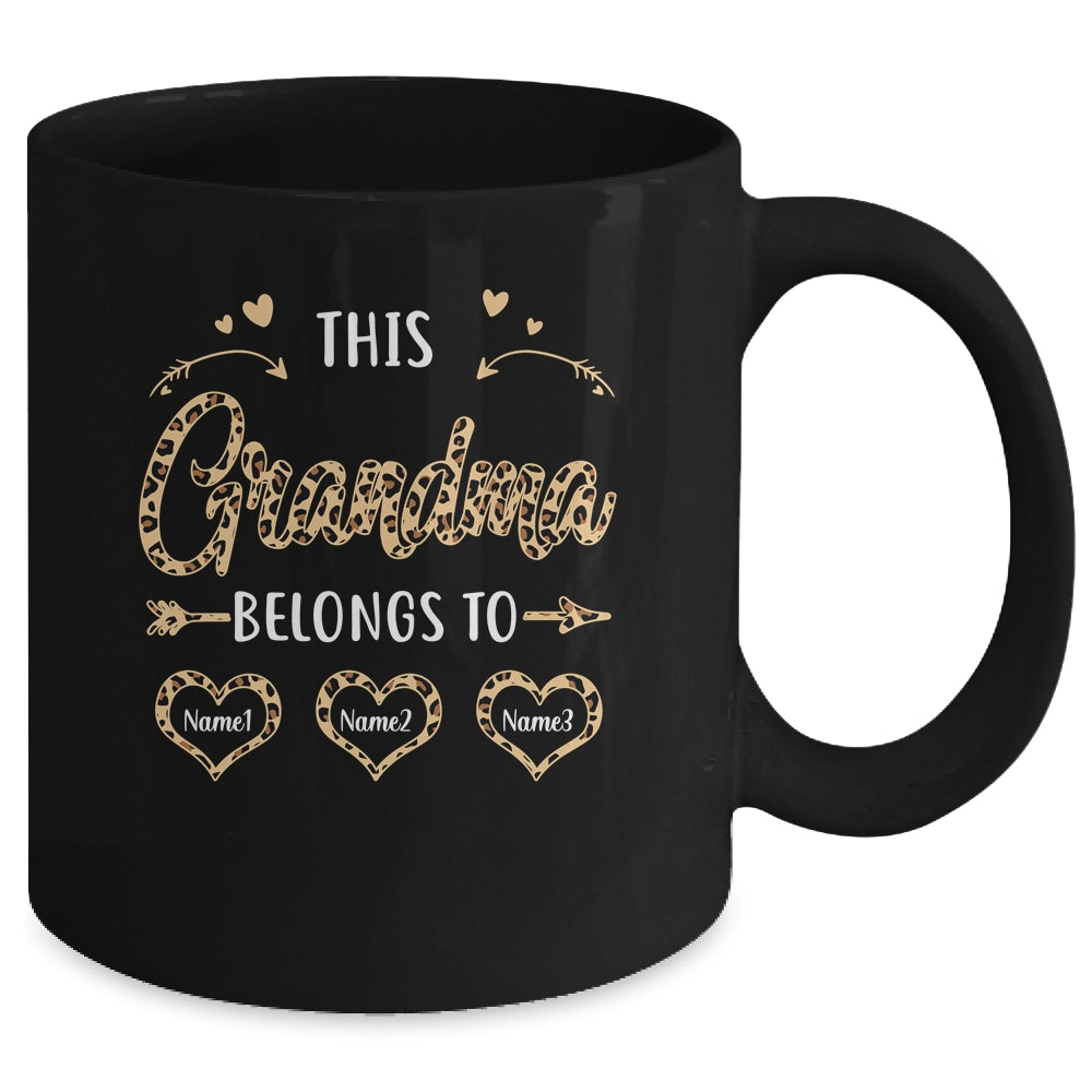 Personalized This Grandma Belongs To Custom Grandma Kids Name Leopard Mothers Day Birthday Christmas Mug | siriusteestore