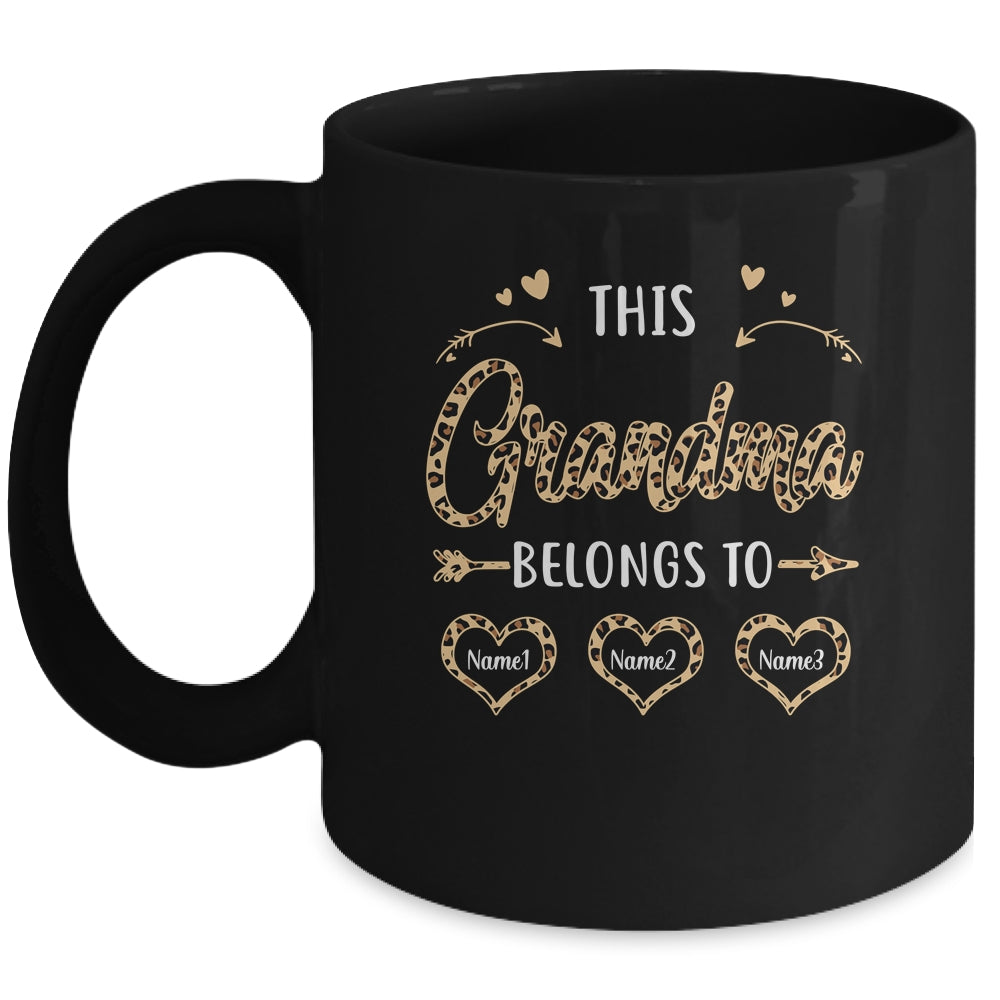 Personalized This Grandma Belongs To Custom Grandma Kids Name Leopard Mothers Day Birthday Christmas Mug | siriusteestore