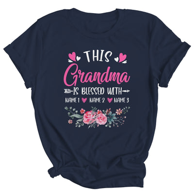 Personalized This Grandma Is Blessed With Kids Custom Grandma Name Flower Mothers Day Birthday Christmas Shirt & Tank Top | siriusteestore
