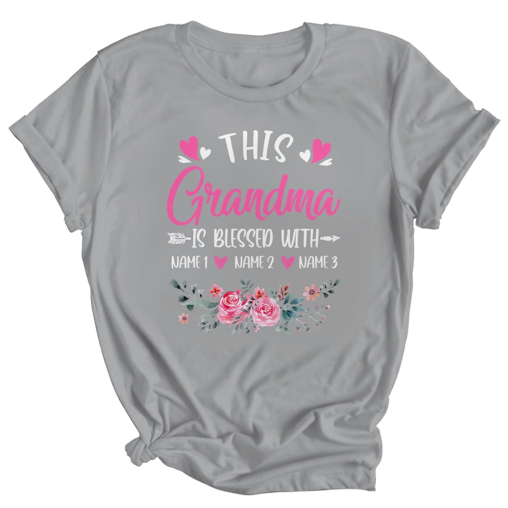 Personalized This Grandma Is Blessed With Kids Custom Grandma Name Flower Mothers Day Birthday Christmas Shirt & Tank Top | siriusteestore
