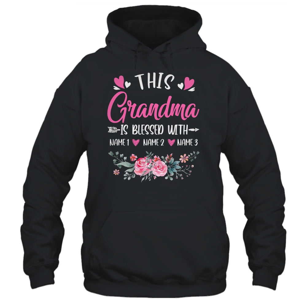 Personalized This Grandma Is Blessed With Kids Custom Grandma Name Flower Mothers Day Birthday Christmas Shirt & Tank Top | siriusteestore