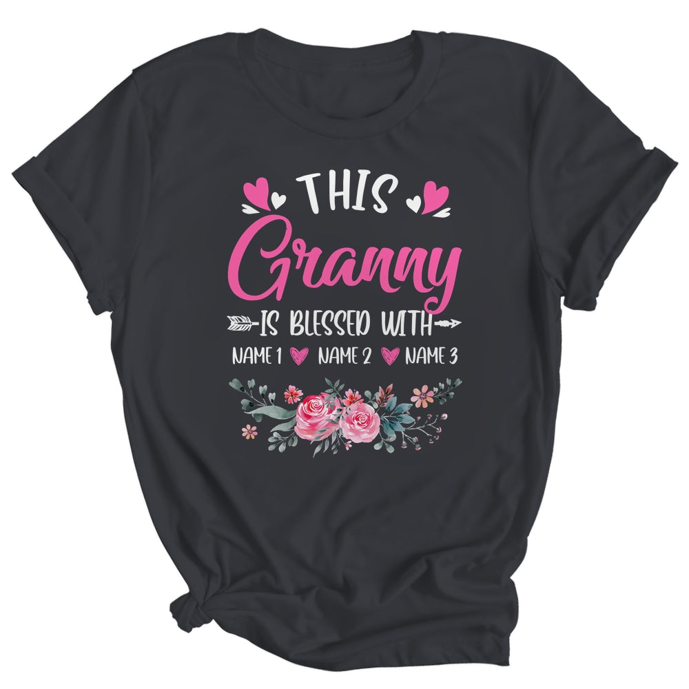 Personalized This Granny Is Blessed With Kids Custom Granny Name Flower Mothers Day Birthday Christmas Shirt & Tank Top | siriusteestore