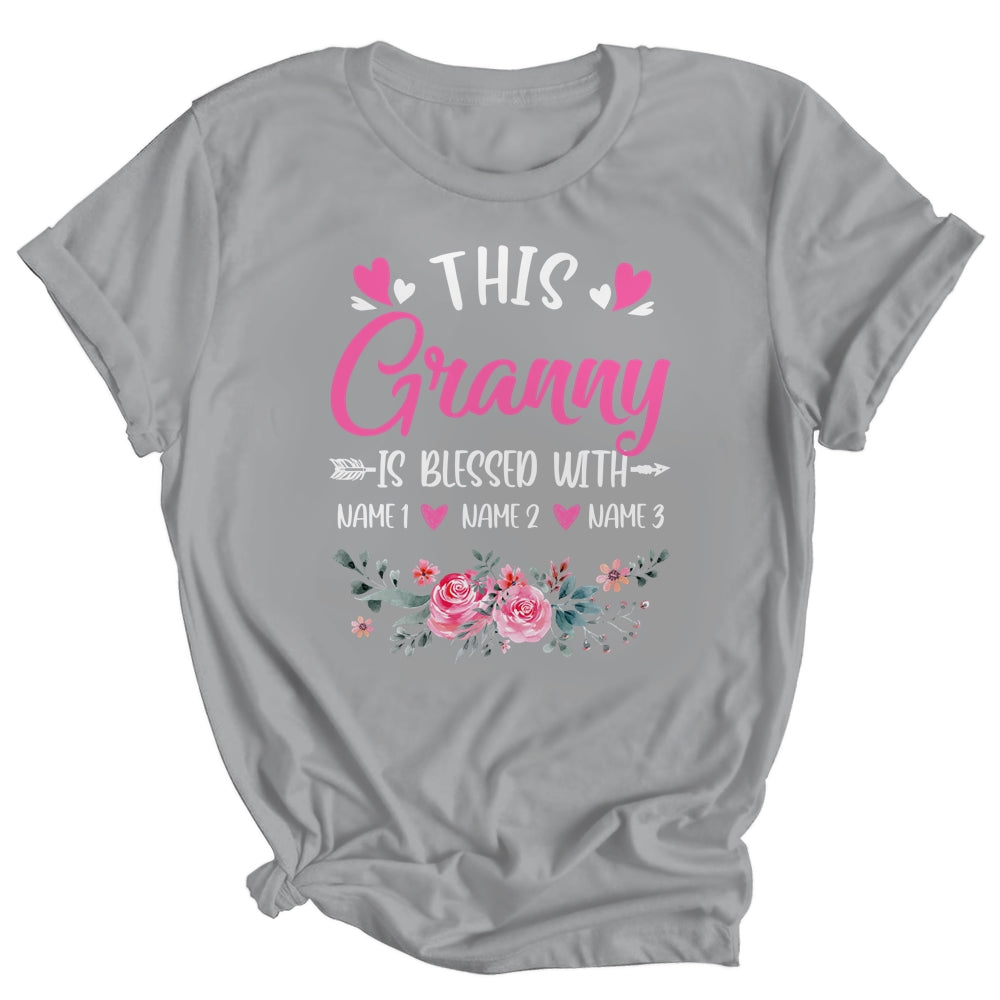 Personalized This Granny Is Blessed With Kids Custom Granny Name Flower Mothers Day Birthday Christmas Shirt & Tank Top | siriusteestore