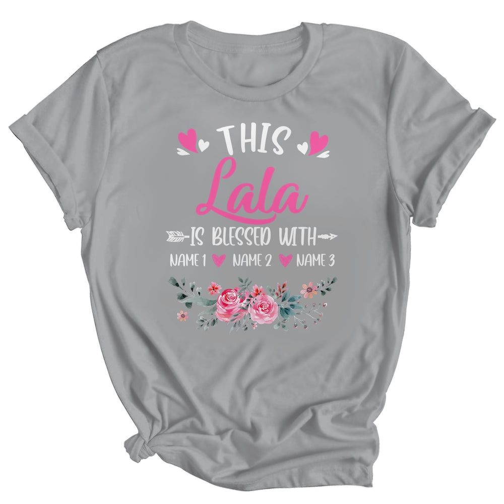 Personalized This Lala Is Blessed With Kids Custom Lala Name Flower Mothers Day Birthday Christmas Shirt & Tank Top | siriusteestore