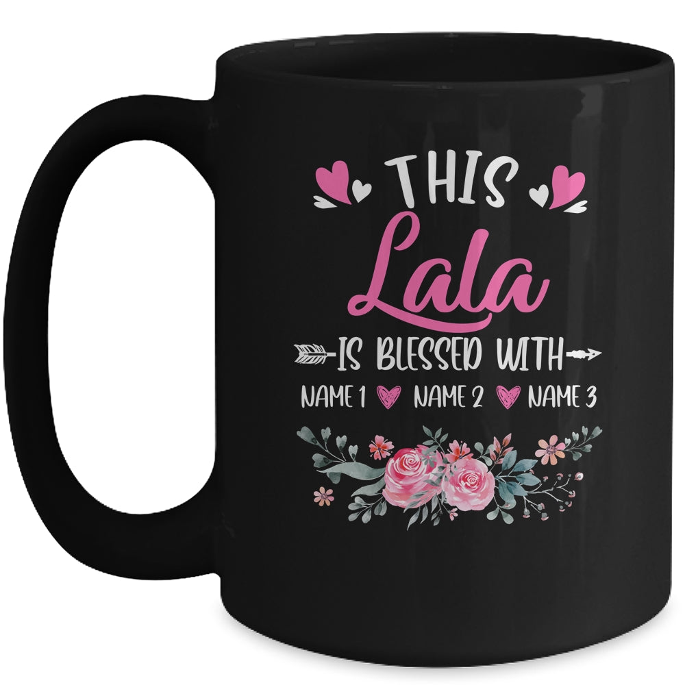 Personalized This Lala Is Blessed With Kids Custom Lala Name Flower Mothers Day Birthday Christmas Mug | siriusteestore