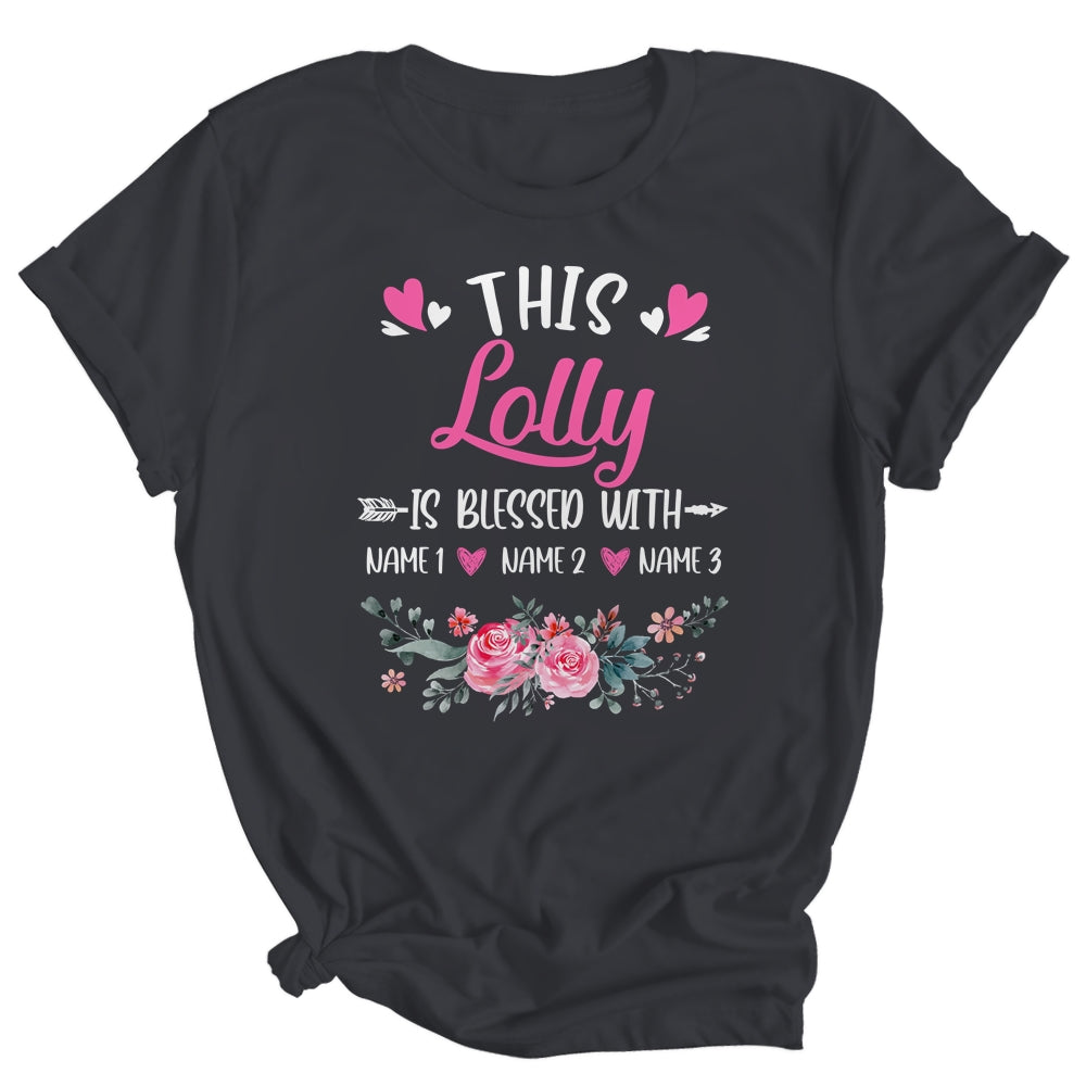 Personalized This Lolly Is Blessed With Kids Custom Lolly Name Flower Mothers Day Birthday Christmas Shirt & Tank Top | siriusteestore