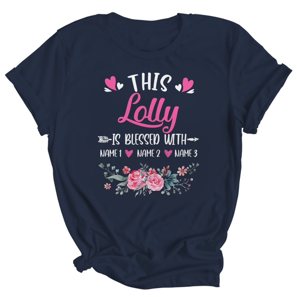 Personalized This Lolly Is Blessed With Kids Custom Lolly Name Flower Mothers Day Birthday Christmas Shirt & Tank Top | siriusteestore