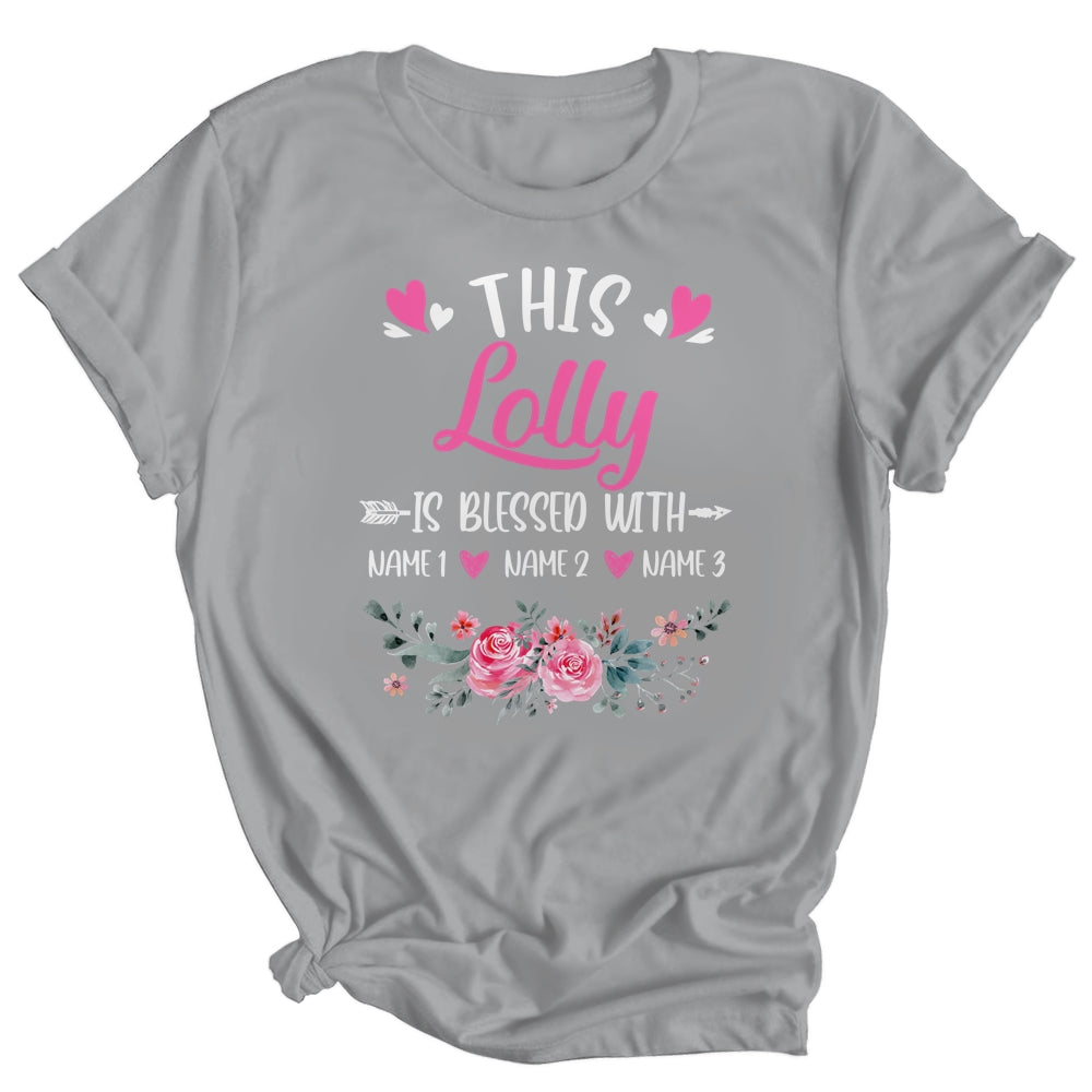 Personalized This Lolly Is Blessed With Kids Custom Lolly Name Flower Mothers Day Birthday Christmas Shirt & Tank Top | siriusteestore