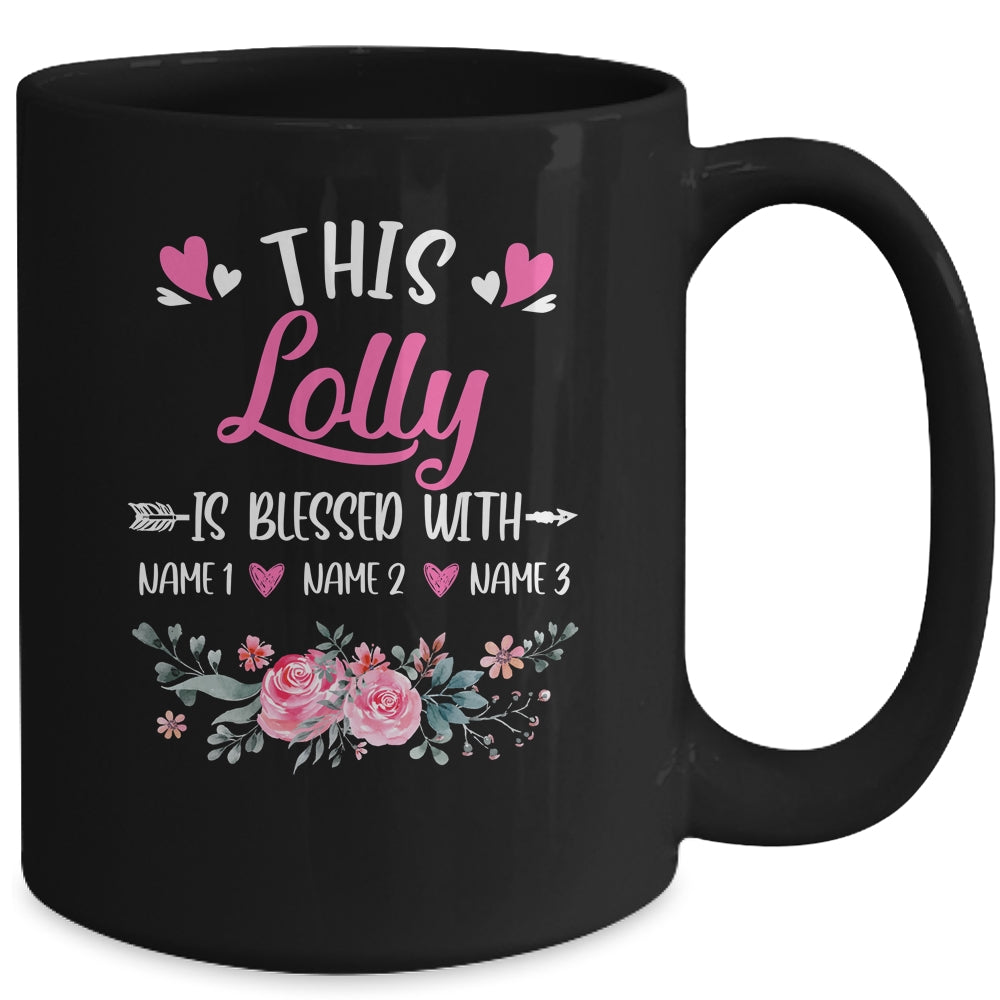 Personalized This Lolly Is Blessed With Kids Custom Lolly Name Flower Mothers Day Birthday Christmas Mug | siriusteestore