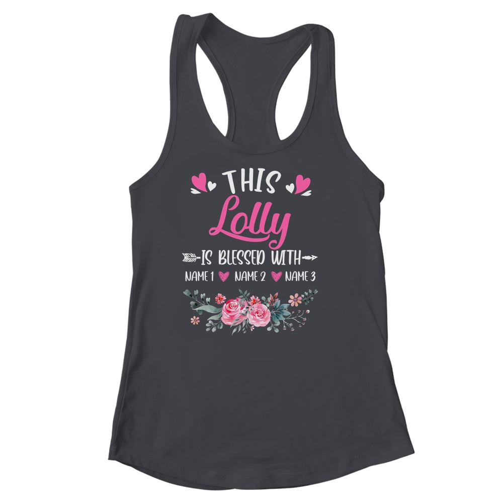 Personalized This Lolly Is Blessed With Kids Custom Lolly Name Flower Mothers Day Birthday Christmas Shirt & Tank Top | siriusteestore