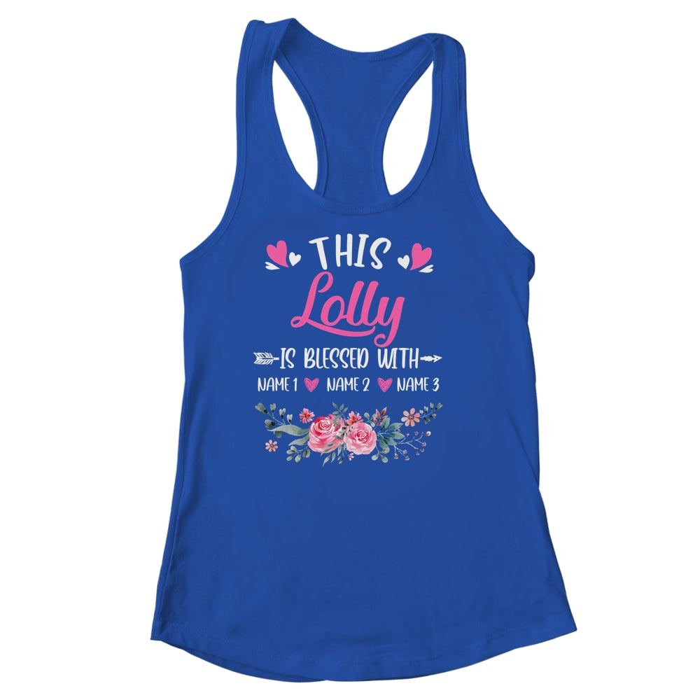 Personalized This Lolly Is Blessed With Kids Custom Lolly Name Flower Mothers Day Birthday Christmas Shirt & Tank Top | siriusteestore