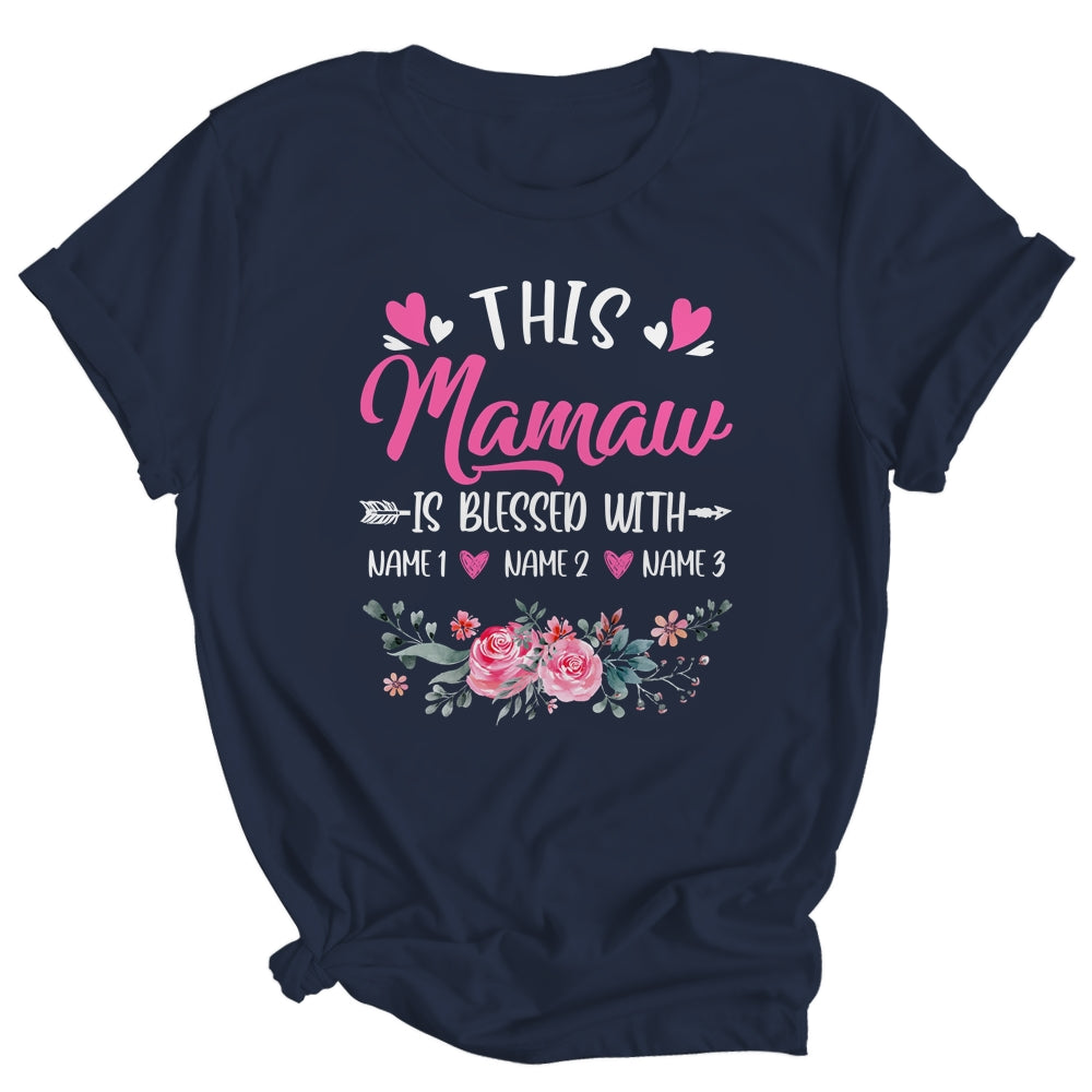Personalized This Mamaw Is Blessed With Kids Custom Mamaw Name Flower Mothers Day Birthday Christmas Shirt & Tank Top | siriusteestore