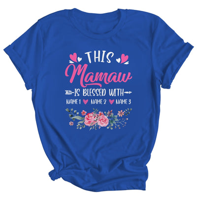 Personalized This Mamaw Is Blessed With Kids Custom Mamaw Name Flower Mothers Day Birthday Christmas Shirt & Tank Top | siriusteestore