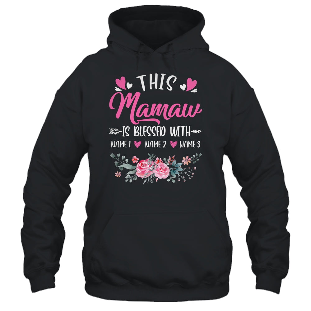 Personalized This Mamaw Is Blessed With Kids Custom Mamaw Name Flower Mothers Day Birthday Christmas Shirt & Tank Top | siriusteestore