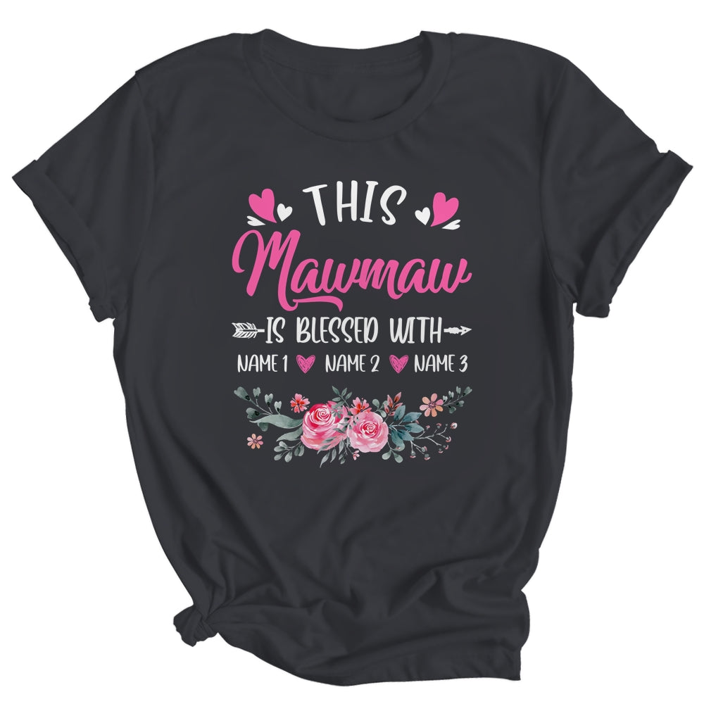 Personalized This Mawmaw Is Blessed With Kids Custom Mawmaw Name Flower Mothers Day Birthday Christmas Shirt & Tank Top | siriusteestore