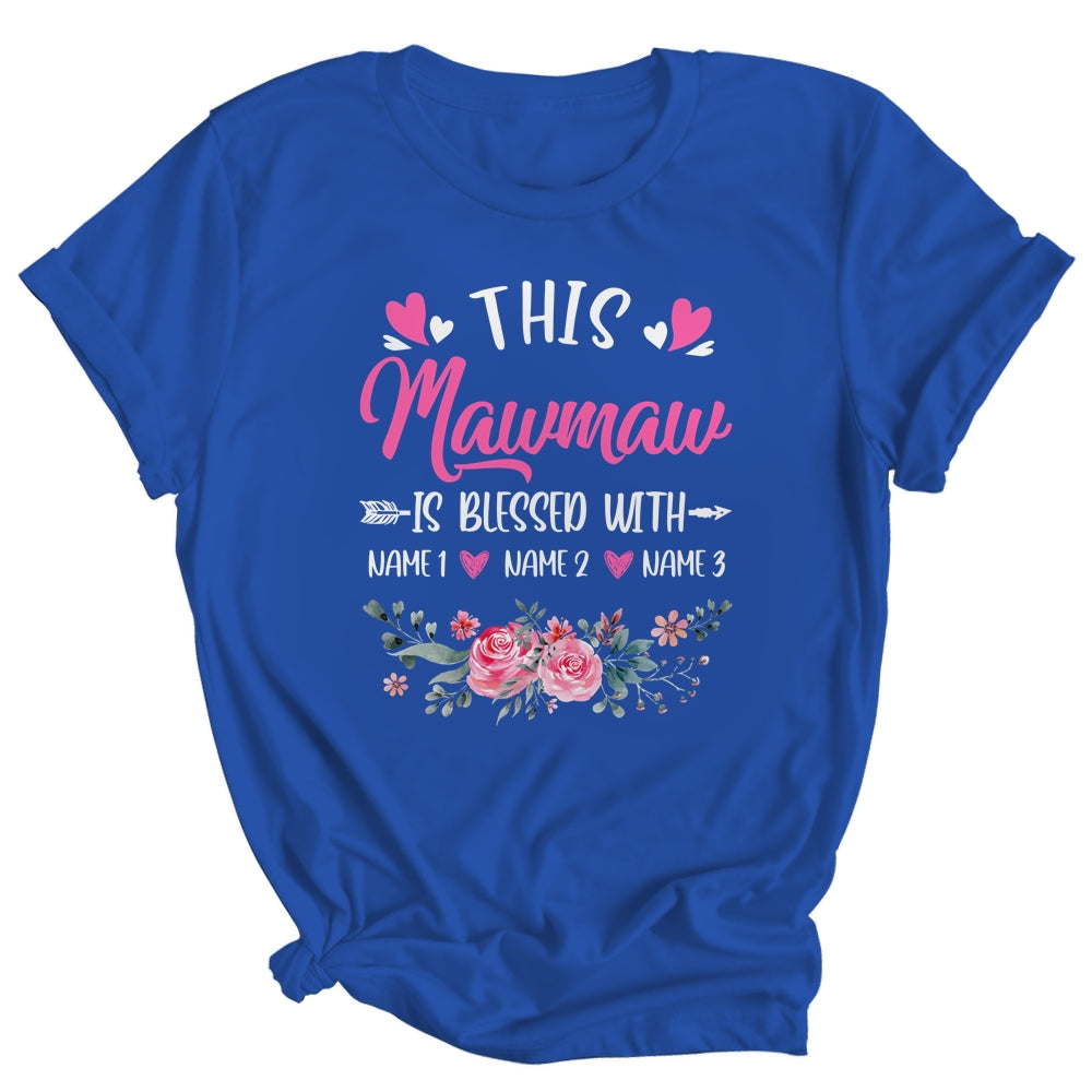 Personalized This Mawmaw Is Blessed With Kids Custom Mawmaw Name Flower Mothers Day Birthday Christmas Shirt & Tank Top | siriusteestore
