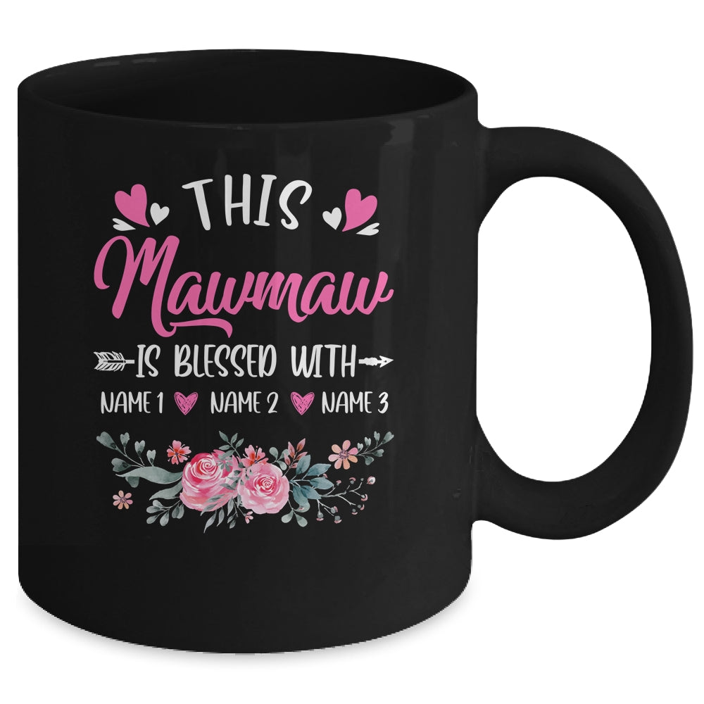 Personalized This Mawmaw Is Blessed With Kids Custom Mawmaw Name Flower Mothers Day Birthday Christmas Mug | siriusteestore