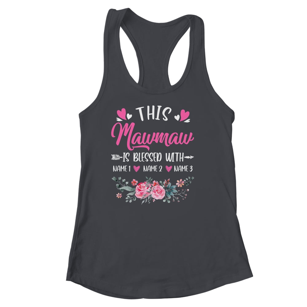 Personalized This Mawmaw Is Blessed With Kids Custom Mawmaw Name Flower Mothers Day Birthday Christmas Shirt & Tank Top | siriusteestore