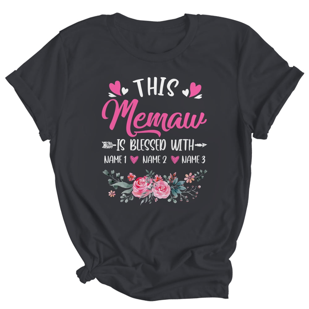 Personalized This Memaw Is Blessed With Kids Custom Memaw Name Flower Mothers Day Birthday Christmas Shirt & Tank Top | siriusteestore