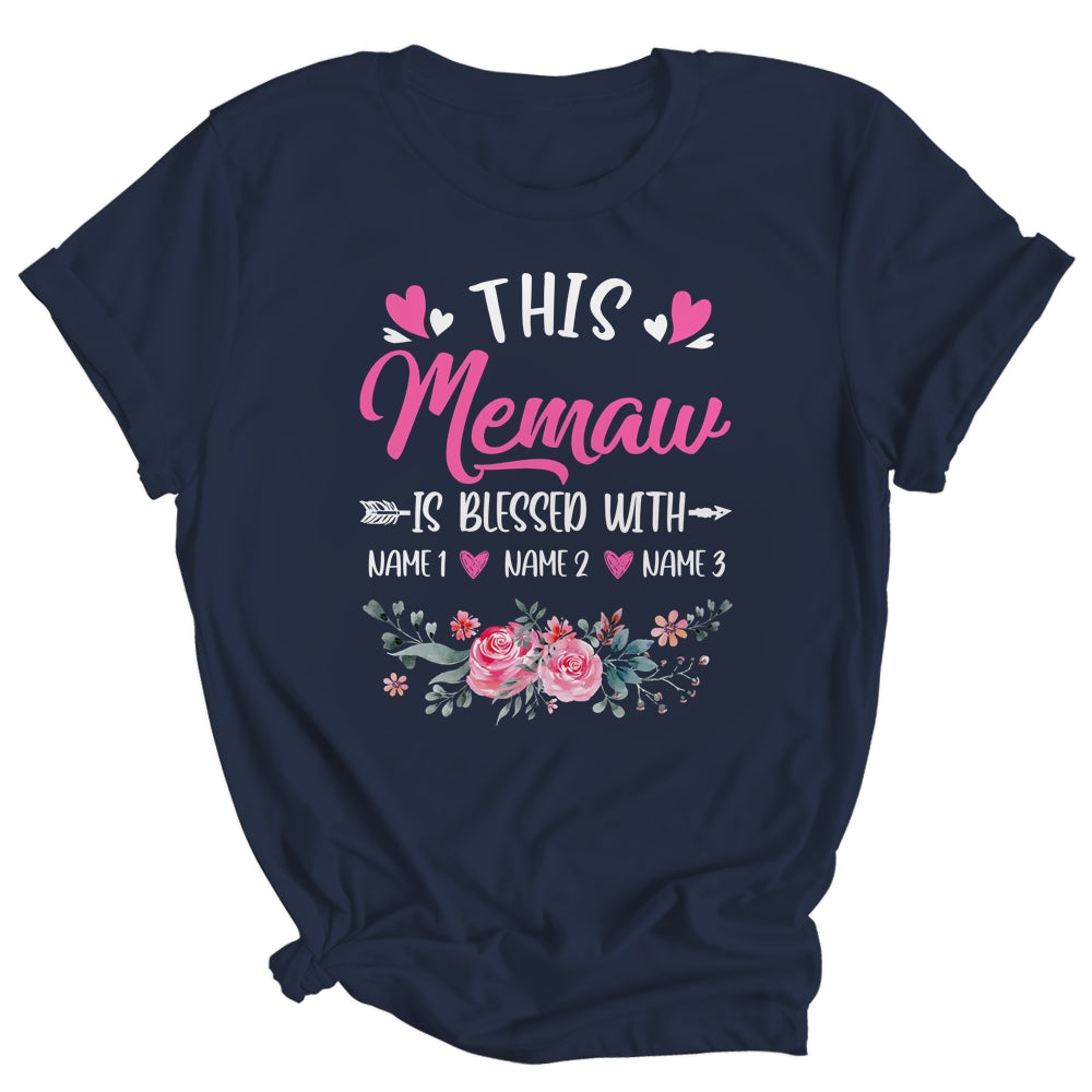 Personalized This Memaw Is Blessed With Kids Custom Memaw Name Flower Mothers Day Birthday Christmas Shirt & Tank Top | siriusteestore