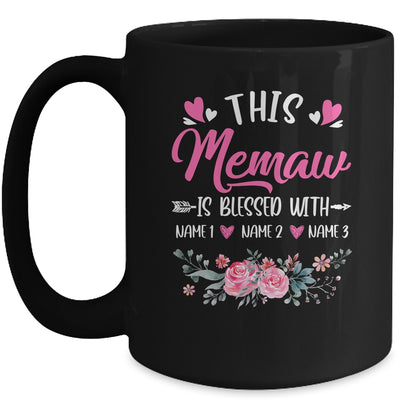Personalized This Memaw Is Blessed With Kids Custom Memaw Name Flower Mothers Day Birthday Christmas Mug | siriusteestore