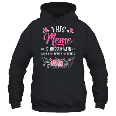 Personalized This Meme Is Blessed With Kids Custom Meme Name Flower Mothers Day Birthday Christmas Shirt & Tank Top | siriusteestore