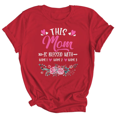 Personalized This Mom Is Blessed With Kids Custom Mom Name Flower Mothers Day Birthday Christmas Shirt & Tank Top | siriusteestore
