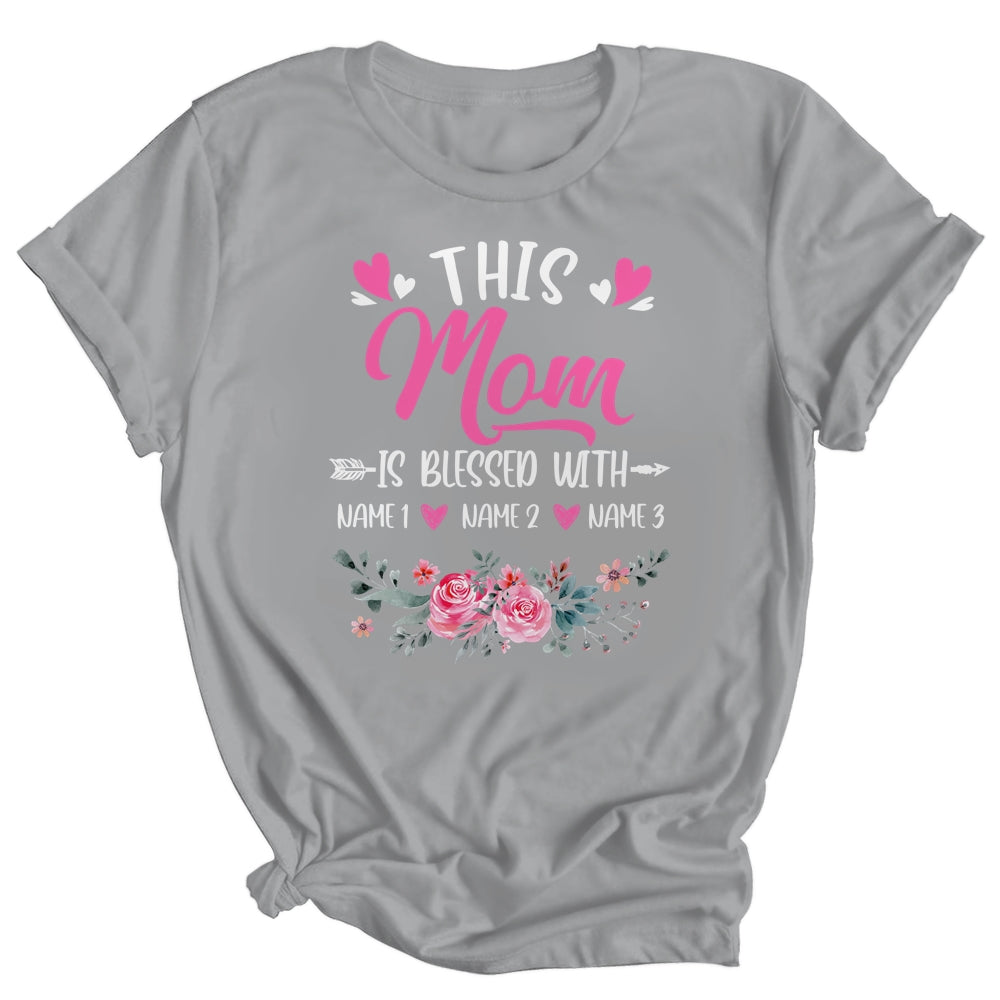 Personalized This Mom Is Blessed With Kids Custom Mom Name Flower Mothers Day Birthday Christmas Shirt & Tank Top | siriusteestore