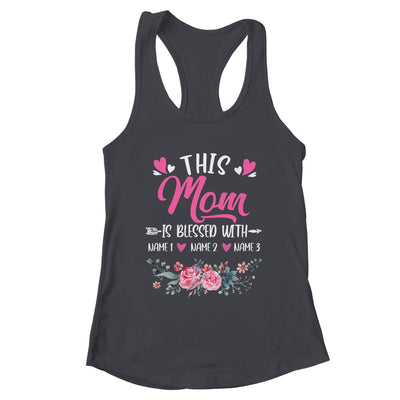 Personalized This Mom Is Blessed With Kids Custom Mom Name Flower Mothers Day Birthday Christmas