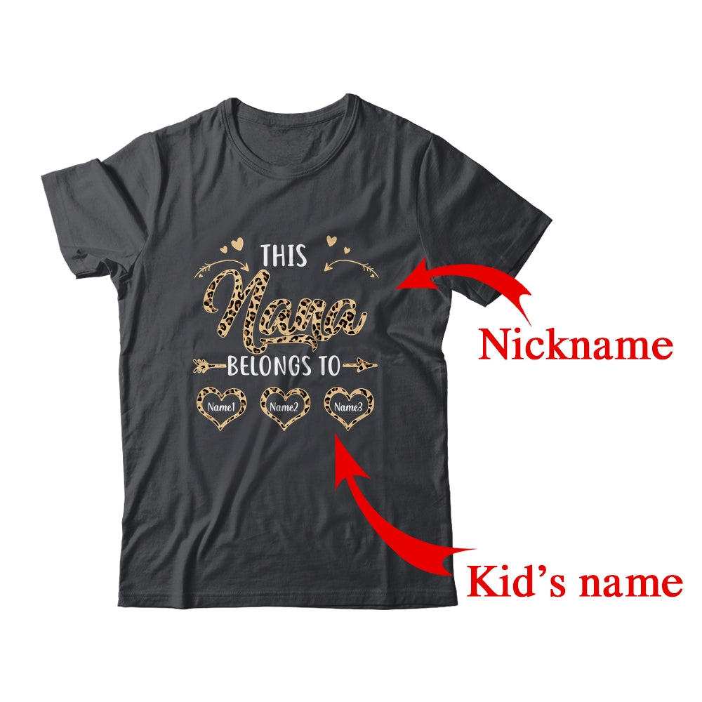 Personalized This Nana Belongs To Custom Nana Kids Name Leopard Mothers Day Birthday Christmas Shirt & Tank Top | Custom | siriusteestore
