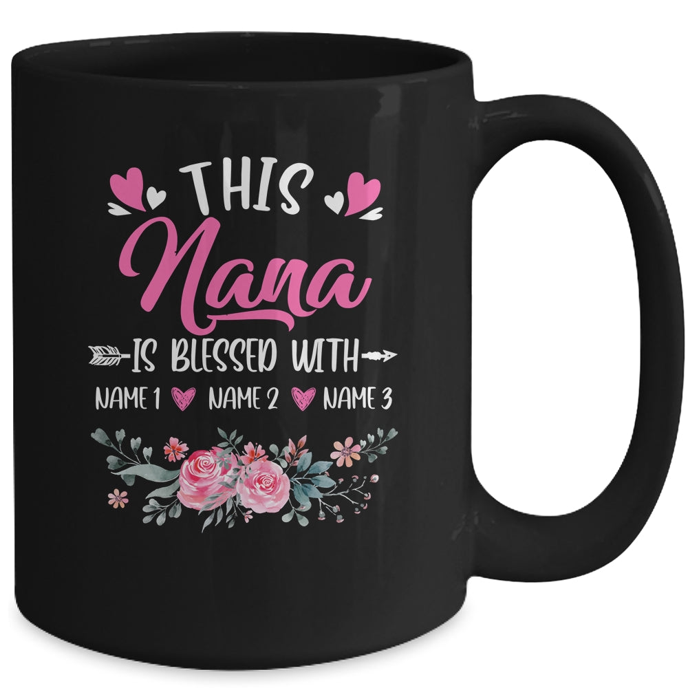 Personalized This Nana Is Blessed With Kids Custom Nana Name Flower Mothers Day Birthday Christmas Mug | siriusteestore