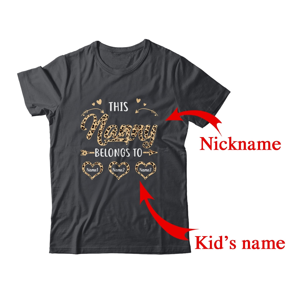 Personalized This Nanny Belongs To Custom Nanny Kids Name Leopard Mothers Day Birthday Christmas Shirt & Tank Top | Custom | siriusteestore