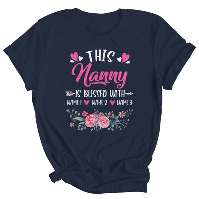 Personalized This Nanny Is Blessed With Kids Custom Nanny Name Flower Mothers Day Birthday Christmas Shirt & Tank Top | siriusteestore