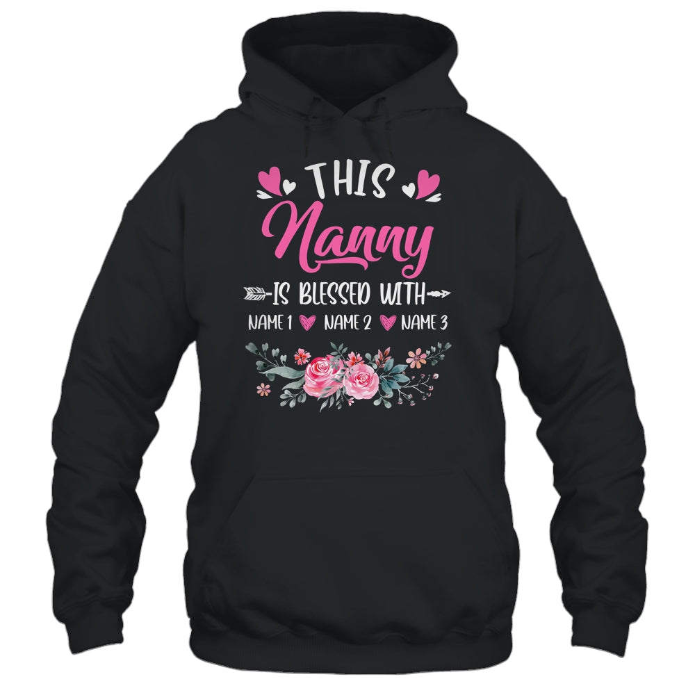 Personalized This Nanny Is Blessed With Kids Custom Nanny Name Flower Mothers Day Birthday Christmas Shirt & Tank Top | siriusteestore