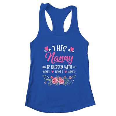 Personalized This Nanny Is Blessed With Kids Custom Nanny Name Flower Mothers Day Birthday Christmas