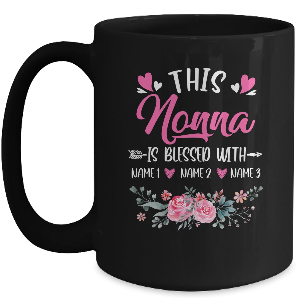 Personalized This Nonna Is Blessed With Kids Custom Nonna Name Flower Mothers Day Birthday Christmas Mug | siriusteestore