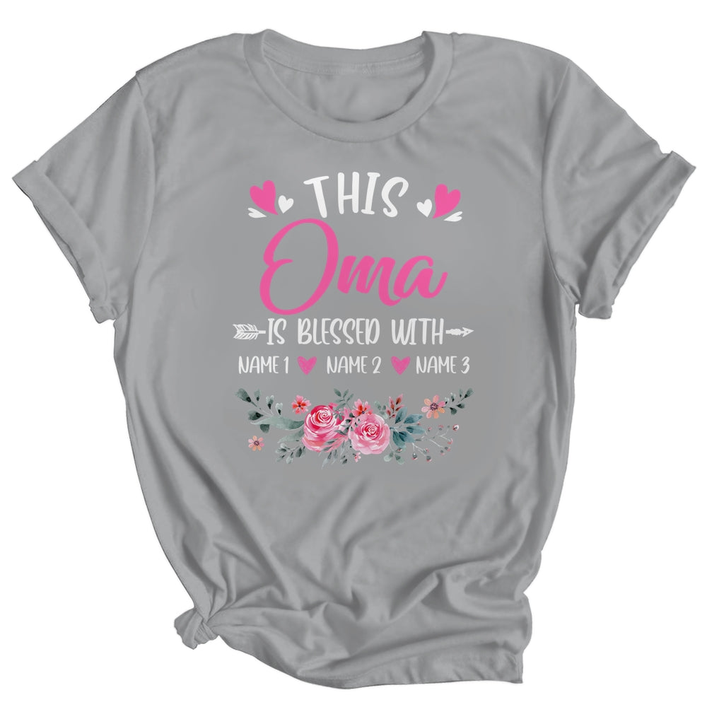Personalized This Oma Is Blessed With Kids Custom Oma Name Flower Mothers Day Birthday Christmas Shirt & Tank Top | siriusteestore