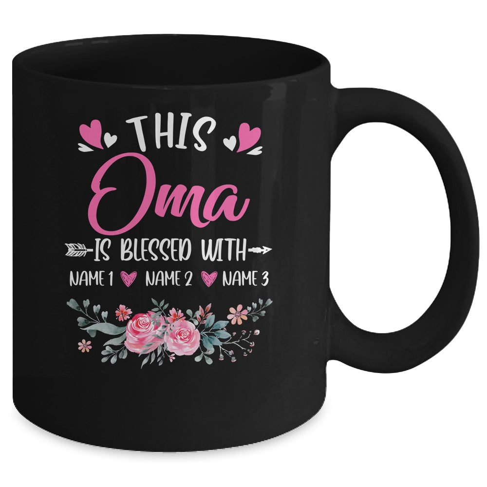 Personalized This Oma Is Blessed With Kids Custom Oma Name Flower Mothers Day Birthday Christmas Mug | siriusteestore