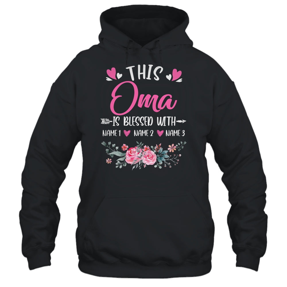 Personalized This Oma Is Blessed With Kids Custom Oma Name Flower Mothers Day Birthday Christmas Shirt & Tank Top | siriusteestore