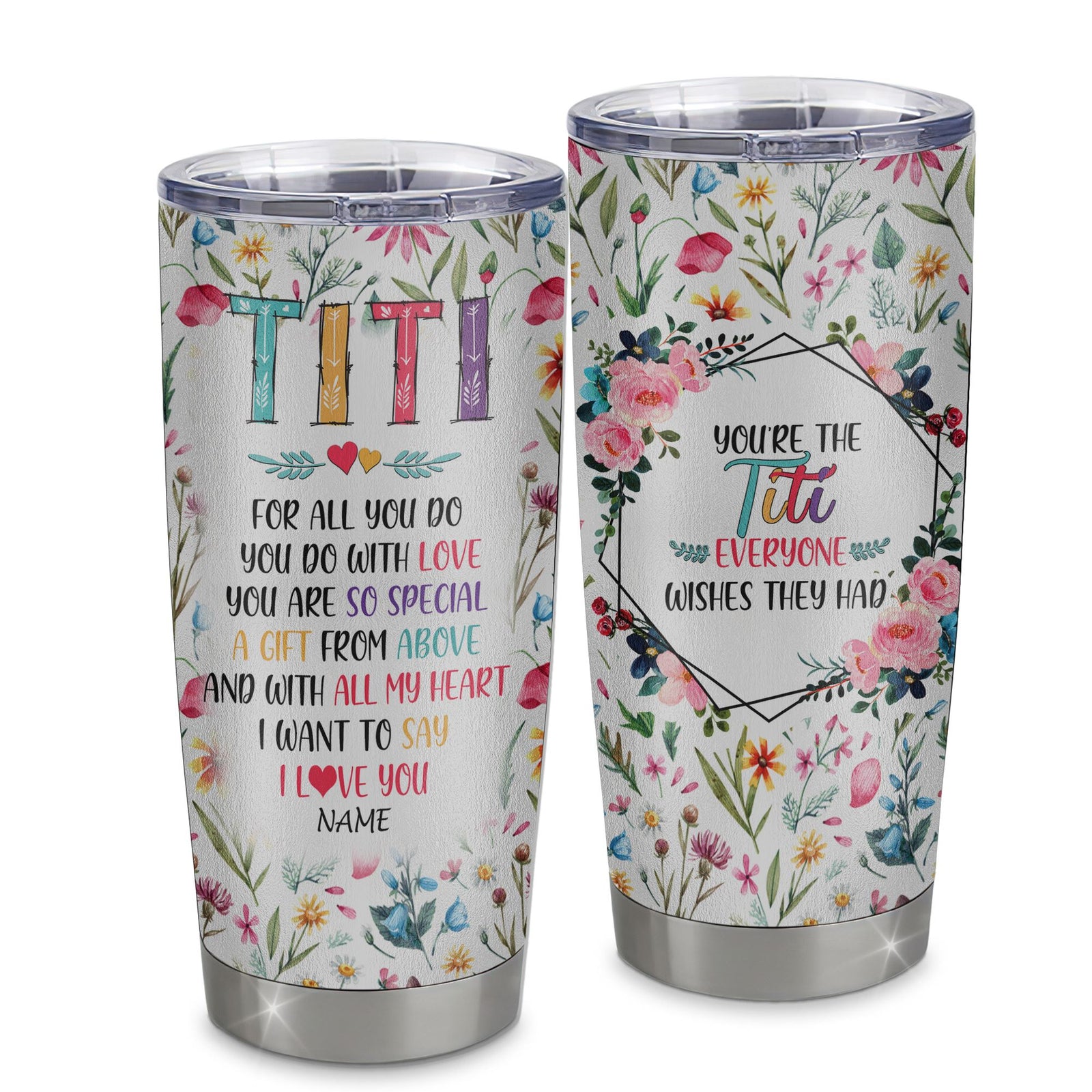 Personalized Titi From Niece Nephew Stainless Steel Tumbler Cup You Are So Special I Love You Titi Mothers Day Birthday Christmas Travel Mug | siriusteestore