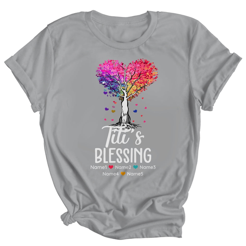 Personalized Titi Is Blessed With Kids Name Colortree Custom Mom For Women Mothers Day Birthday Christmas Shirt & Tank Top | siriusteestore